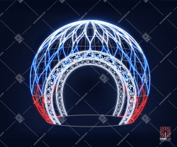 Светодиодная 3D-фигура шар "Россия"