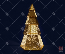 Светодиодная 3D-фигура "Золотая елка"