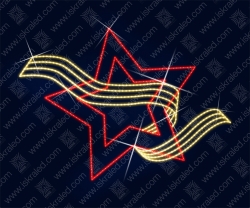Светодиодная 2D-фигура "Звезда и Георгиевская лента"