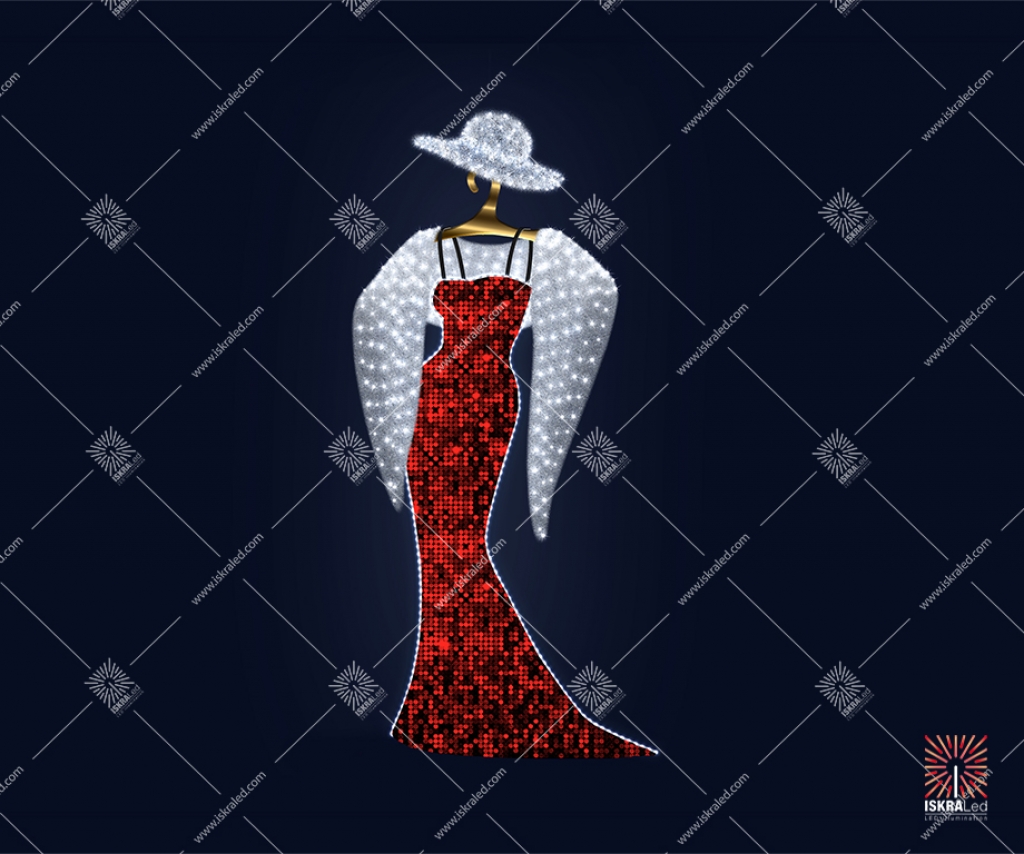 Светодиодная 2D-фигура "Красная дама"